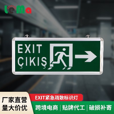 外贸款单面安全出口指示灯EXIT紧急疏散标识灯消防应急指示灯具