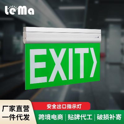 Acrylic emergency hanging sign light, foreign trade safety exit indicator light, ceiling mounted emergency sign wholesale
