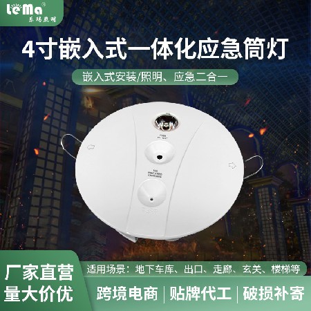 Cross border specialized supply of 4-inch embedded emergency downlight ceiling mounted emergency downlight two in one emergency downlight spotlights