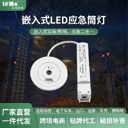 led嵌入式应急灯高亮楼道天花筒灯射灯2W停电紧急照明IP40批发