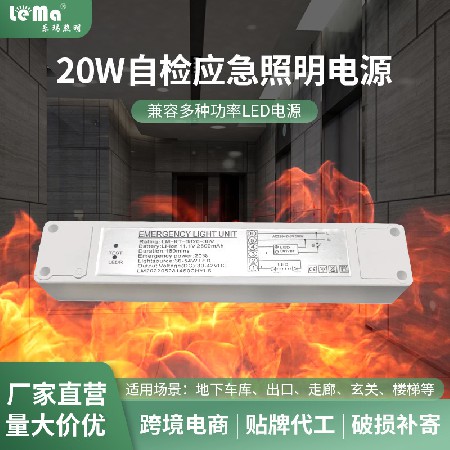 源头厂家降功率20W自检应急照明电源兼容各种一体化LED应急电源