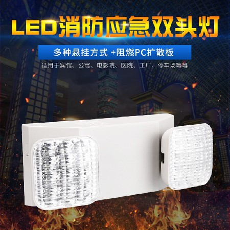 New LED emergency dual head lamp 2 * 3W emergency lighting with switch manufacturer wholesale, one piece for shipping and package shipping